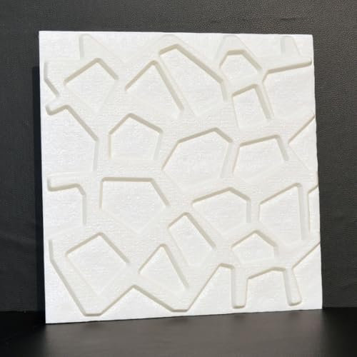 3D Selbstklebende Wandfliesen Weiß 30x30cm (50Pcs) Dekorative Wandverkleidung Paneele für Wohnzimmer und Schlafzimmer Hintergrund 3D Tapete für Moderne Heimdekoration
