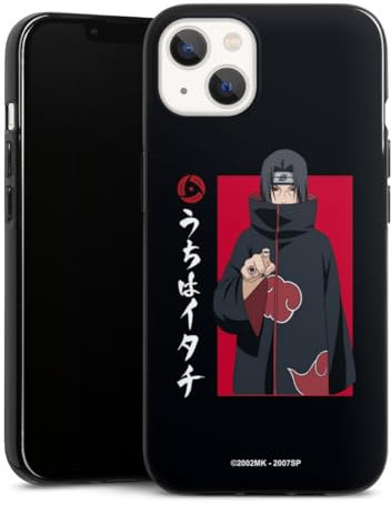 Silikon Hülle kompatibel mit Apple iPhone 13 Case schwarz Handyhülle Naruto Shippuden Itachi Uchiha Offizielles Lizenzprodukt