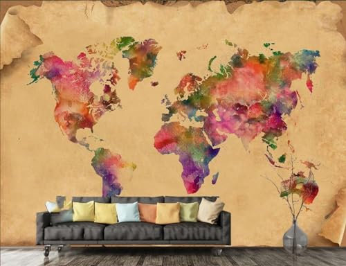 CLVIUJLBKLKSDD Wallpaper Murals Background Tropical Scenery Flower Wallpaper 3D Vintage World Map Nautical Chart Living Room Bedroom Bathroom Boys Girls Wallpaper