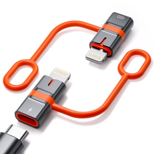 Adaptateur USB C vers Lightening 30W (Lot de 2), Adaptateur USB C Femelle vers Lightening Mâle Adaptateur Lightening USB C Charge Rapide pour Phone 14 13 12 11, Adaptateur Lightening vers USB C