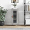 FARBUROI Sideboard Grau Sonoma 34,5x34x90 cm Holzwerkstoff,Zeitloses Sideboard mit Glasvitrine aus Sonoma Eiche für viel Stauraum Schränke