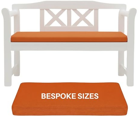 Kosiproducts Custom Bench Cushions, Bespoke Crash Mats, Cut To Size Outdoor and Inddor Seating Pads, Orange, 4cm Thick