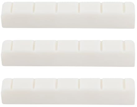 SG Store 3pcs 6 String Classical Guitar Nut Bone Nut 52x6x9mm Guitar Bridge Nuts Acoustic Guitar Bone for Classical Guitar Replacement (White)