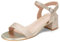 FOGOIN Women's Sandals with Block Heel,Sparkly Elegant Strappy Party Heels with Slingback,Summer Comfortable Glitter Sandal for Ladies Wedding Shoes for Bride,Gold 5UK/38EU