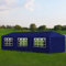 Gecheer Tente de Réception 3 x 9 m Bleu Tonnelle de Jardin, Gazebo Pavillon Extérieur Belvédère avec Panneaux Latéraux pour Camping, Festival, Fête, Marriage, BBQ, Terrasse, Plage