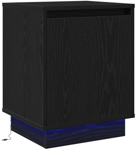 vidaXL Nachttisch mit Schwarz 39 x 34,5 x 50 cm Holzwerkstoff, Eleganter Nachttisch, modernes Möbel, vielseitiger Stauraum, minimalistisches Design, schick und praktisch.