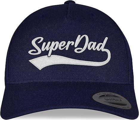tshirtladen Super Dad Bestickt Navy - Snapback Geschenk Papa - Vatertag Geschenkidee Vater - Männer Mütze mit Stick Superheld - Cap für Papa Sohn Partnerlook Daddy