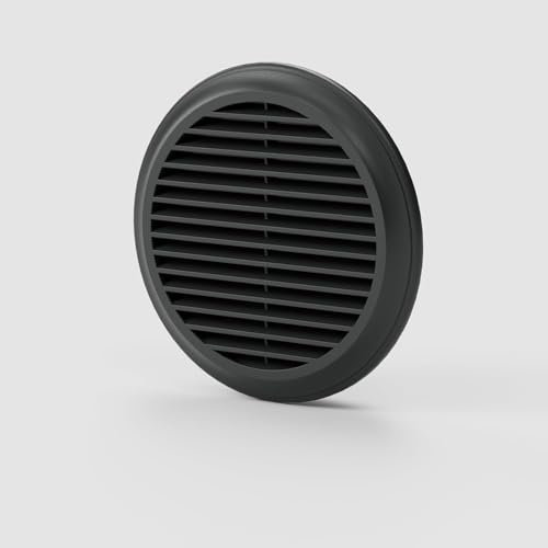 150mm Round Fixed Blade Wall Vent Cover – Black External Soffit Grille with Louvre Design – Weather-Resistant Duct Outlet for Kitchen, Bathroom, Extractor Fan, or Tumble Dryer Ventilation 4 inch