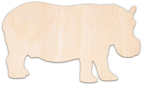 Creative Deco Personalisierte Holztiere aus Sperrholz 3mm | Flusspferd | 5-100 cm | Zootiere Tierfiguren | Wanddeko Kinderzimmer | Lasergeschnittene Sperrholzausschnitte für Decoupage, zum Bemalen