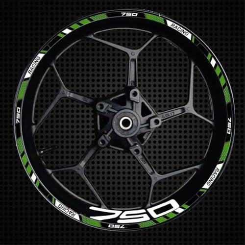 JHYBDP Adesivo per mozzo Ruota Moto Adesivi per Cerchi Moto Adesivi Catarifrangenti Notturni per Kawasaki Z750 Z 750 Adesivi Decorativi Adesivi per Cerchioni