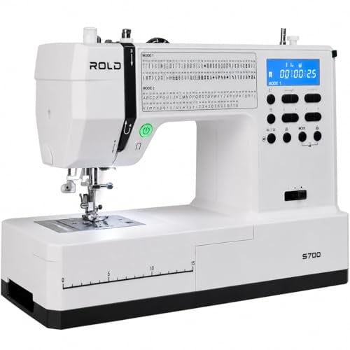 ROLD S700 Computernähmaschine – 146 Stiche, automatisches Knopfloch, LED-Beleuchtung & Start/Stopp-Taste | Nähen ohne Pedal, Horizontalgreifer & stabiler Metallrahmen
