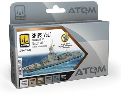 Mig Jimenez AMMO by Principiantes: Barcos Vol. 1 Set - 6 Pinturas Acrílicas ATOM - ATOM-20600