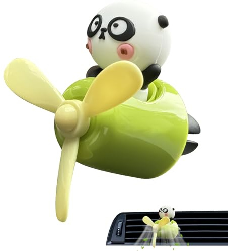 Auto-Duft Rotierender Propeller, Lüftungsclip, Duft, Parfüm | Cartoon Panda Pilot Auto-Lufterfrischer Clip Für Fahrzeug, Auto, Innenraum, Schlafzimmer, Wohnzimmer, Toilette, Männer, Duft