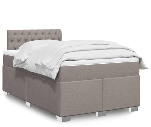 EMYRLXQW Betten & Zubehör, Betten & Bettrahmen - Boxspringbett mit Matratze Taupe 120x190 cm Stoff