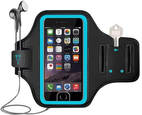 Brazalete deportivo para teléfono móvil, 7 pulgadas, para correr, con auriculares, funda para llaves, resistente al sudor, pulsera para correr, brazalete para correr, brazalete deportivo, soporte para