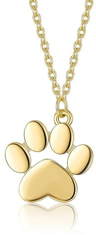 Minimalistische Hundepfoten-Halskette für Damen und Mädchen, 925er-Sterlingsilber, hypoallergen, poliert, kleine Pfoten-Charm-Halskette, personalisierte Halskette mit Welpen- und Katzenanhänger,