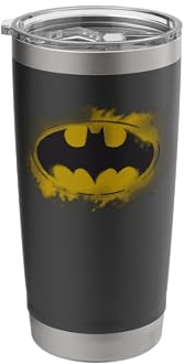 Batman Logo Yellow Burst Hero Night Emblem Glow Stainless Steel Insulated Tumbler