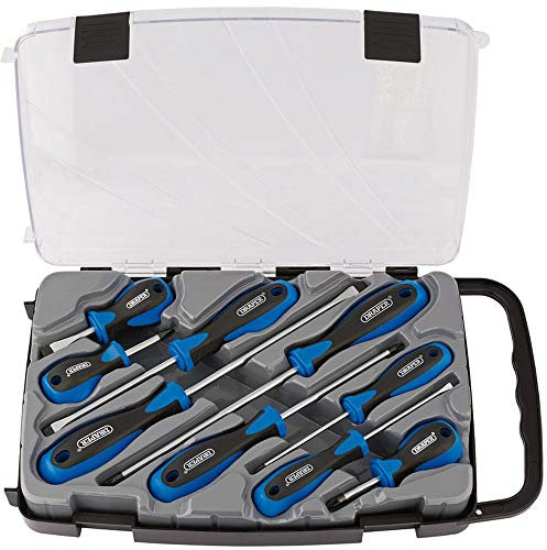 Draper 63569 Soft Grip Screwdriver 9 Piece Set, Blue