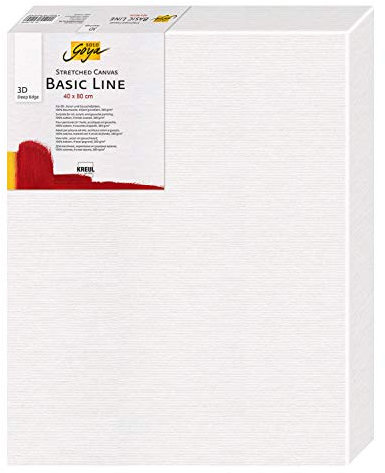 KREUL 644080 - Solo Goya 3D Stretched Canvas Basic Line, Keilrahmen 40 x 80 cm, extra tief ca. 3,8 cm, 100 % Baumwolle 4 fach grundiert, ideal für Öl-, Acryl- und Gouachefarben