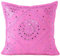Eyes of India - Spiegel Bestickt Dekorativ Sofa Couch Kissenbezug Überwurf Schutzhülle Bohemian Akzent Boho Chic Bunt Indische Handarbeit Abdeckung - Rosa, 16 X 16 in. (40 X 40 cm)