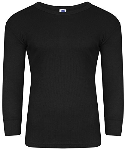 T-Shirt Long Sleeve Mens Thermal Long Jhons Heat Trap Optimum Comfort (Medium, Black)