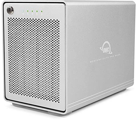 OWC Mercury Elite Pro Quad (24.0TB) - Four-Bay External Storage Enclosure with SoftRAID XT, RAID 0/1/4/5/1+0, 4x 6TB HDD, 7,200RPM