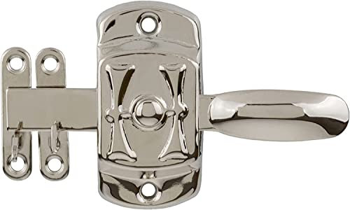 Hoosier UA-112-HLPN Schranktürriegel mit versetzten und bündigen Verschlüssen, Türmontage für linke oder rechte Hände, antiker Schrank, Vintage-Schrank-Reproduktions-Hardware