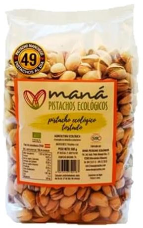 Maná Pistachos Ecológicos - Pistacho manchego ecológico, Tostado con cascara (500 gr.Tostado con cascara)