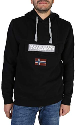 Napapijri Burgee 2 Felpa con Cappuccio, Nero (Black 041), XS Uomo