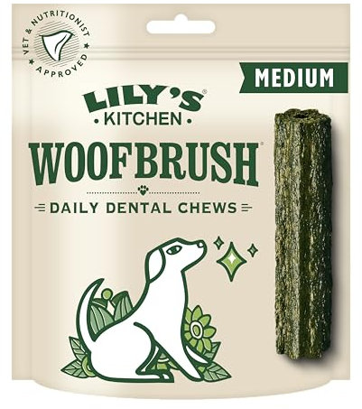 Lily's Kitchen Woofbrush Dental Chew - Natural Dental Sticks for Medium Dogs (5 Packs of 7 Chews)