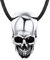 U7 Herren Kette Klassischer Totenkopf Skull Anhänger Halskette Edelstahl Biker Gotik Schädel mit Lederkette Punk Rock Halsband Schmuck für Jungen(Silber)