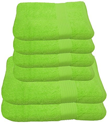 Julie Julsen Handtuch Set 2X Duschtuch 4X Handtuch Apfelgrün/in 23 Farben erhältlich weich und saugstark