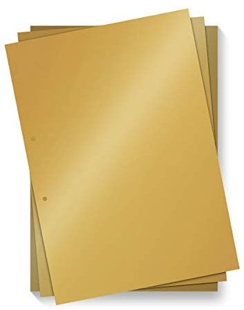 5 x Extra Blätter Fotokarton 300g/qm gelocht DIN A4 hoch 210 x 297 mm - Gold