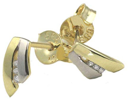 Goldmaid Ohrringe Ohrstecker 585 Gold Bicolor Brillanten zus. 0,04 ct.