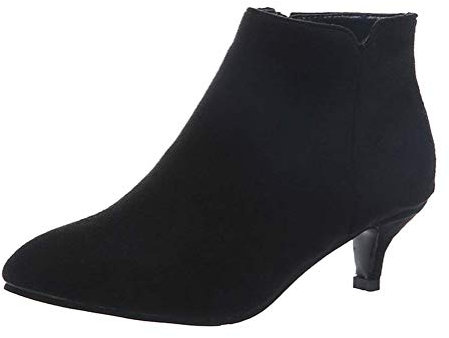 ORANDESIGNE Bottine Femme Talon Aiguille Haut Sexy Stiletto Zip Low Ankle Boots High Heels Botte Courte Cheville Bout Pointu Fermeture Hiver Bottes A Noir 37 EU