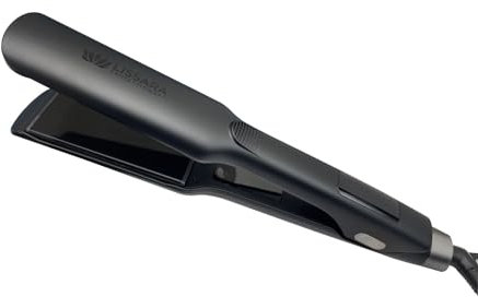Lissara Wide Evolv - Plancha de pelo profesional - Placas anchas de Nanotitanio y flotantes - Hasta 230 °C - Especial para alisado brasileño - Negra