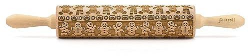 Folkroll 3D-Motiv-Teigrolle 43 cm Lebkuchenmann