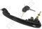 Maneta de puerta compatible para Polo, Ibiza 2, Galaxy 1, Sharan, Caddy, Seat Alhambra, Cordoba, Inca (1993-2010) manilla exterior | delantera izquierda o derecha. Se vende con cerradura + 2 llaves