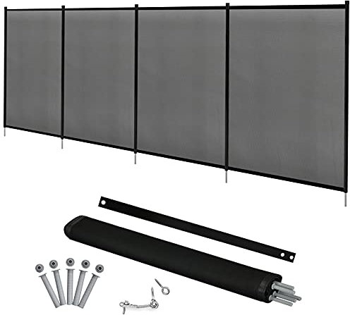 RELAX4LIFE Recinzione di Sicurezza per Piscina e per Giardino, Barriera Protettiva e Decorativa, Cancellata in Rotoli con Colonna di Alluminio Verniciato, Maglia Plastica Resistente, 366 x 122 cm