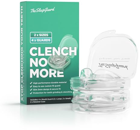 TheSleepGuard Mouth Guard for Clenching Teeth at Night [Pack of 4, Small & Large Sizes] – Custom Night Guards for Teeth Grinding – Nighttime Protection During Sleep for Men and Women