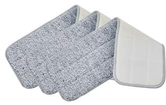 True & Tidy, Extra Thick Microfiber Mop Pad Pack Refill for SPRAY-250 Spray Mop, Fits Other Mops, Machine Washable up to 100x, 15.5 x 5 inch (3-Pack) Gray
