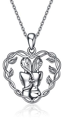 YFN Sœur Cadeaux de Soeur, Argent Sterling Toujours ma Soeur pour Toujours mon ami Soeur Pendentif Collier, Cadeau de Collier d'anniversaire pour les Soeurs (Silver 1)