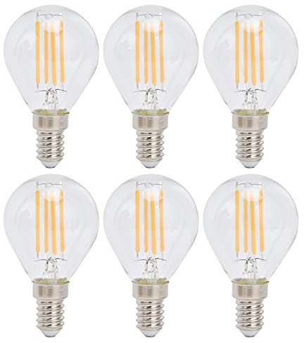 CHICIRIS 6PCS G45 Lampadina Vintage Trasparente E12 Lampada Base per Lampade Decorative Domestiche 6W 220V Luce Calda Dimmerabile