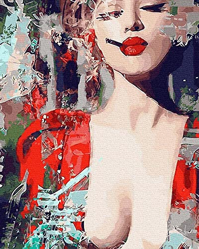 Artnapi Malen nach Zahlen Erwachsene mit Rahmen | DIY Handgemalt | Geheime Kraft der Farbe Rot | Kit für Anfänger und Erwachsene | Set inklusive Acrylfarben & Pinsel | 40x50cm Leinwand | Geschenke