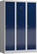 Lüllmann 3er Spind Spindschrank 3 Abteile mit S/W-Trennung 180x120x50cm (RAL 7035/5010 lichtgrau/enzianblau)