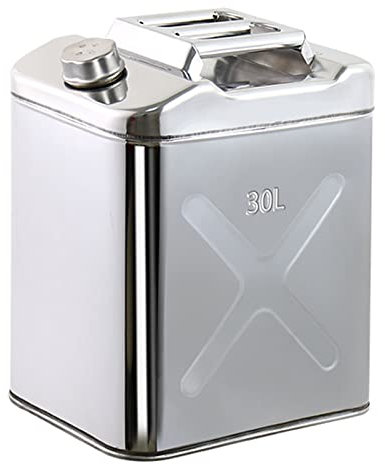 Ontihang El Gas de Acero Inoxidable Puede con una Copia de Seguridad de Emergencia Flexible, Diesel de Gasolina metálica Puede Adecuado para Combustible y Diesel (Capacidad: 10L, 15L, 25L, 30L)