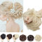 SEGO Updo Hair Extensions Hochsteckfrisuren Haarteil Haargummi Dutt VOLUMINÖS [Große-80g] günstig natürlich unordentlicher 613C Gebleichtes Blond