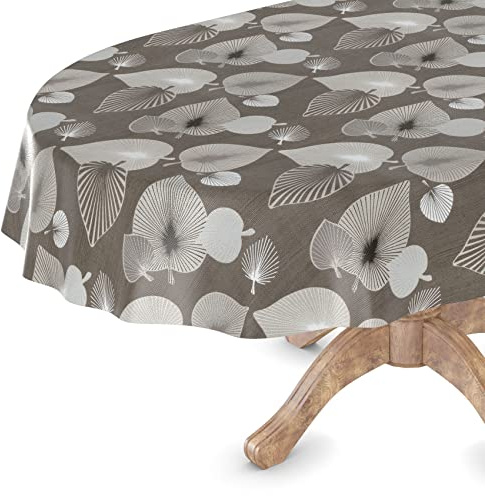 Wachstuchtischdecke Wachstuch Tischdecke abwaschbar Wachstischdecke Rechteck, rund, oval Premium Prägung Gartentischdecke Elegance Oval 140x200cm Schnittkante Aster