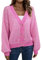 HEYPORK Damen Herbst Winter Warm Bequem Jacke Casual Mode übergangsjacke Mantel Frauen Winter Strickwaren Button Down Pullover Kurzer Cardigan Pullover Jacke(Rosa, L)