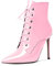 Mettesally Stivali Donna Tacco Alto A Punta Tacco A Spillo Stivaletto Allacciare Stivali Club Scarpe Rosa EU40